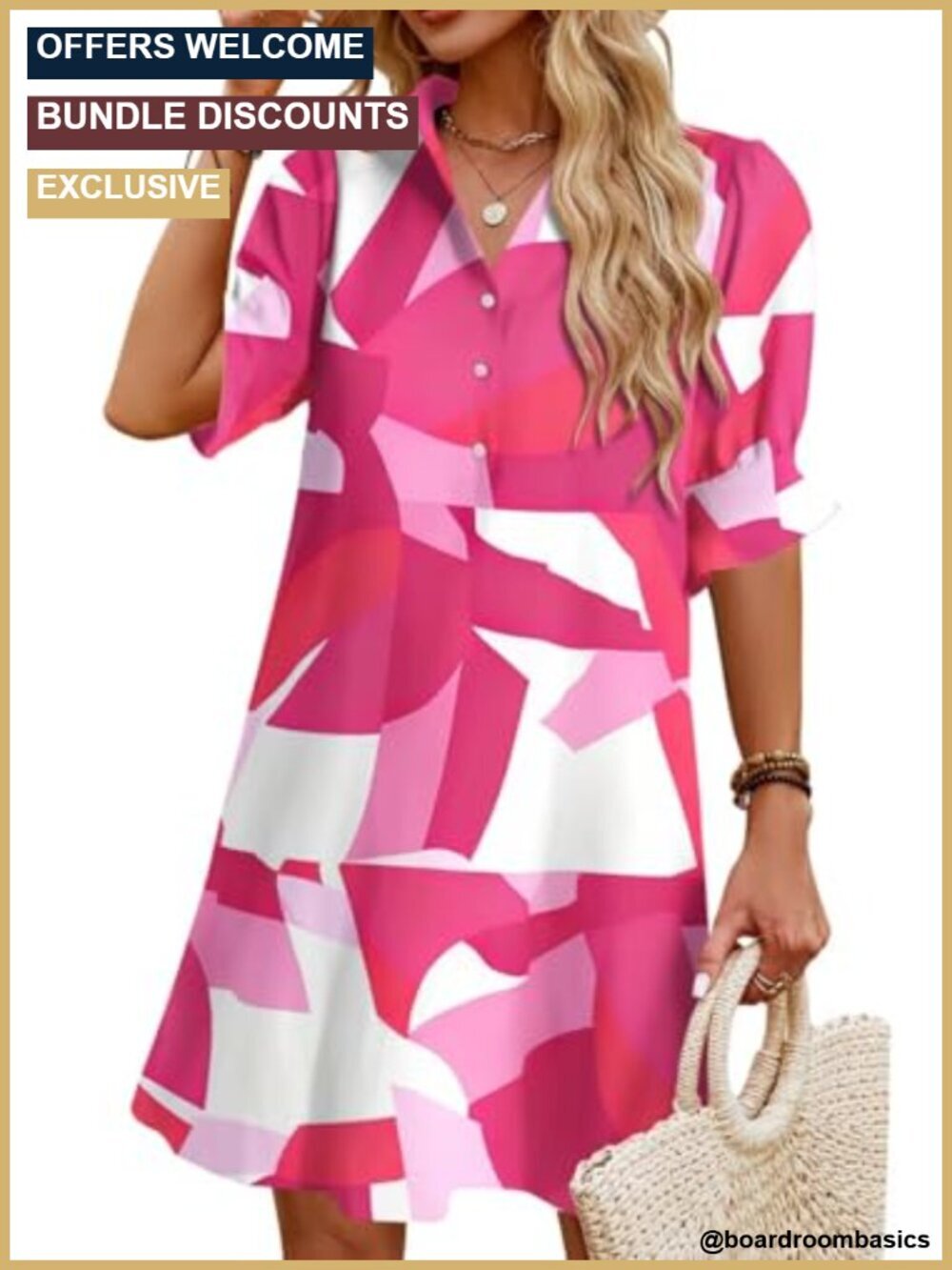 Women's Ruffle Sleeve Shirt Dress with Pockets